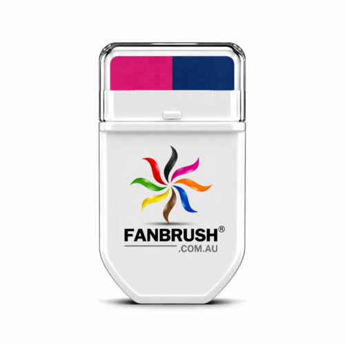 FANBRUSH face paint stick in cerise pink and navy blue stripes