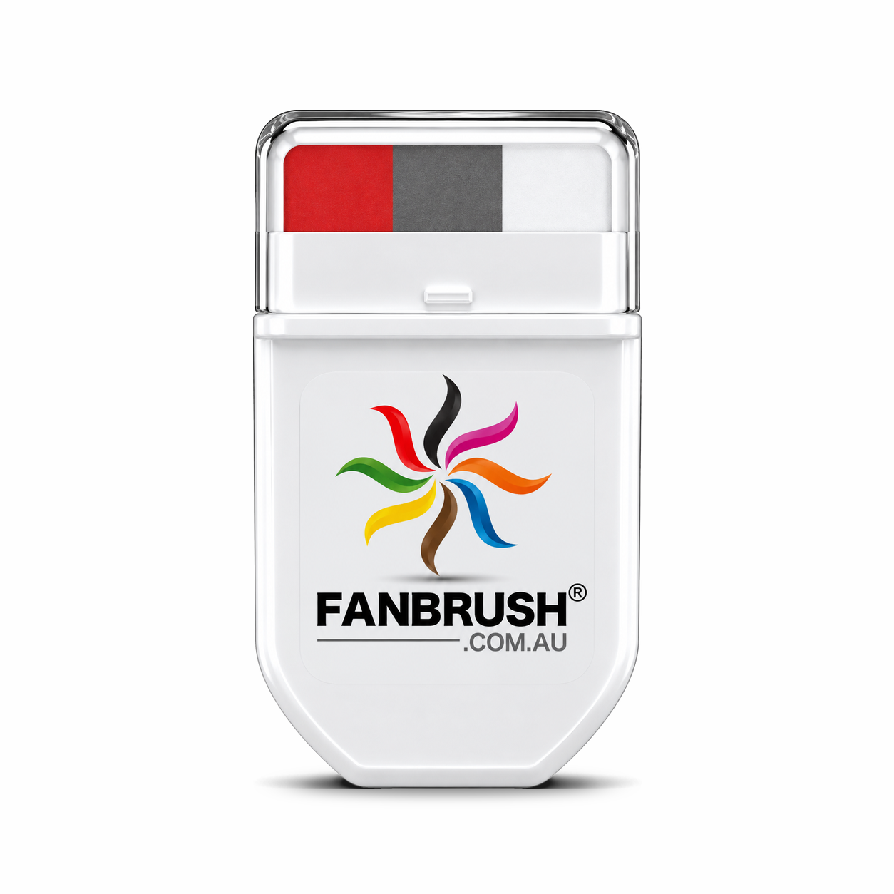 FANBRUSH face paint stick in red, grey and white stripes