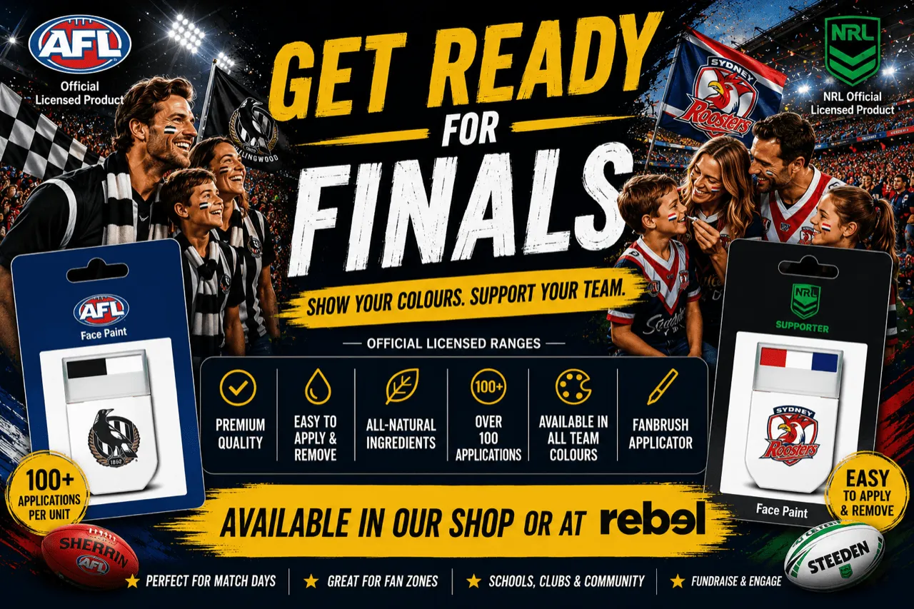 Get Ready for Finals with Official AFL and NRL FANBRUSH Face Paint