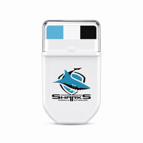 Cronulla Sharks NRL FANBRUSH face paint stick in sky blue, white and black