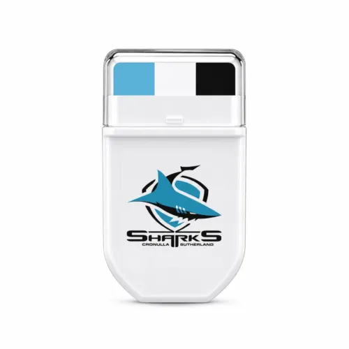 Cronulla Sharks NRL FANBRUSH face paint stick in sky blue, white and black
