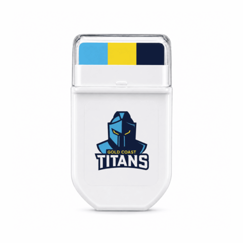 Gold Coast Titans NRL FANBRUSH face paint stick in sky blue, gold and navy blue