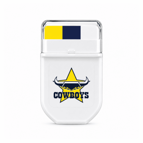 North Queensland Cowboys NRL FANBRUSH face paint stick in yellow, navy blue and white