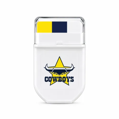 North Queensland Cowboys NRL FANBRUSH face paint stick in yellow, navy blue and white