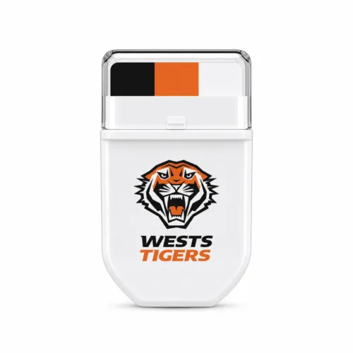 Wests Tigers NRL FANBRUSH face paint stick in black, orange and white