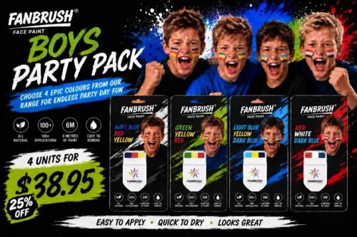 FANBRUSH Boys Party Pack: 4 face paint sticks for $38.95, save 25%