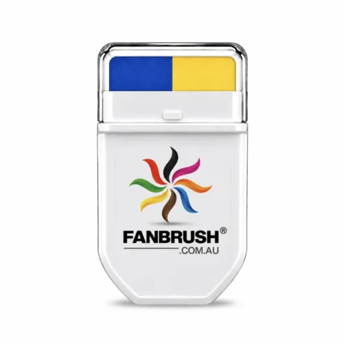 FANBRUSH face paint stick in royal blue and yellow stripes