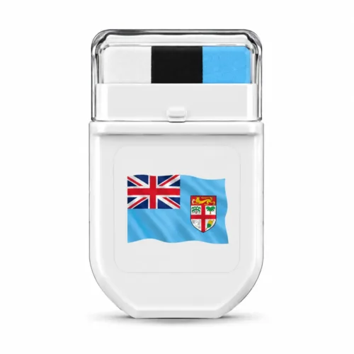 Fiji colours FANBRUSH face paint stick in white, black and sky blue