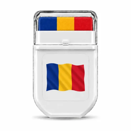 Romania flag FANBRUSH face paint stick in blue, yellow and red