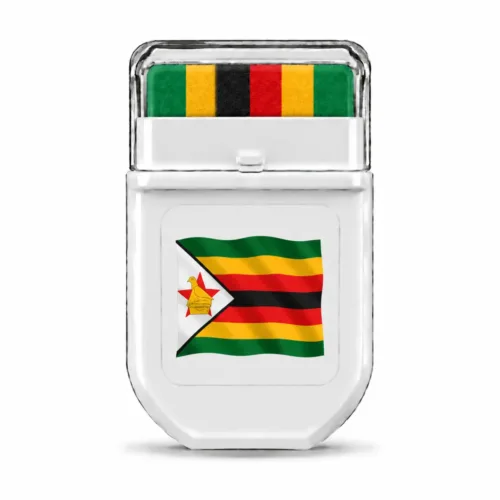Zimbabwe flag FANBRUSH face paint stick in green, gold, red and black