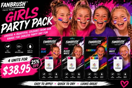 FANBRUSH Girls Party Pack: 4 face paint sticks for $38.95, save 25%