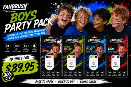 FANBRUSH® Boys Party Pack: 10 face paint sticks for $89.95, save 30%