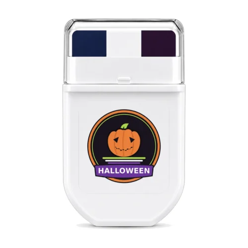 FANBRUSH® Halloween face paint stick in navy blue, white and purple stripes